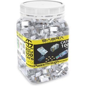 Sabra Technologies محمية rj45 cat6 cat 6a موصلات مطلية بالذهب Cat6 تمر من خلال الموصلات 23awg Cat6 محمية Cat6/Cat6a مقابس معيارية أطراف إيثرنت (60 قطعة) in Saudi Arabia