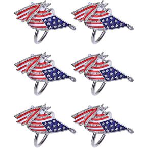 American Flag Napkin Ring, Star Spangled Banner Napkin Ring, Decorate Your Table to Create an Impressive Banquet for You. (01)