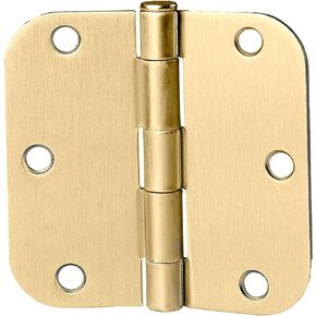 Ilyapa 18 Pack Antique Brass Door Hinges, 3.5 x 3.5 Inch Interior Brass Door Hinges Door Hardware, for Doors 3 1/2 Inches, with 5/8 Inch Radius Corners, Antique Brass Hinges
