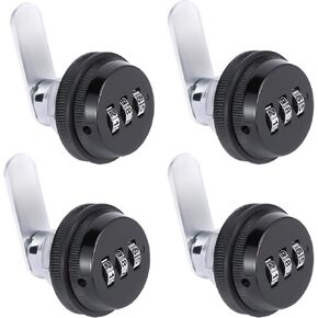 Tidorlou 4 Pack Combination Cabinet Lock, Password Coded Cabinet Lock,Combination cam Locks with 3/4'' Cylinder Chrome Finish,Security Locks for Cabinet Deposit Box Mailbox in Saudi Arabia