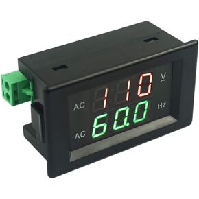 Digital AC Voltage Frequency Meter, AC 80-500V Voltmeter 45-65Hz Frequency Counter, LED Display Voltage Gauge, Mini Volt Hz Monitor Tester, High Voltage Panel Indicator -for Generator, RV (White)