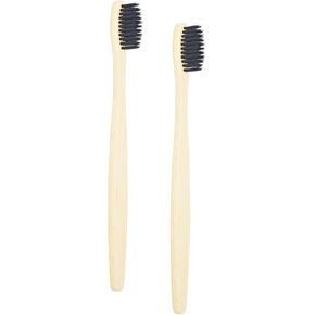 SEVENHEAD 2 PCS Bamboo Toothbrushes Soft Bristles Wooden Toothbrushes for Adult, Natural Biodegradable BPA Free Eco Friendly Toothbrushes White