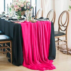 Chiffon Table Runner 29x120-Inch Royal Blue Chiffon Overlay Wedding Table Runner Sheer Table Runner for Dining Room Rustic Table Cloth Runner Chiffon Fabric for Party Decor