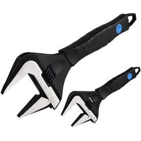 MAXPOWER Adjustable Wrench, Drop Forged Cr-V Steel, Small Spanner Wrenches Set 6 inch 8 inch 10 inch