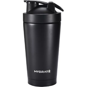 هايدريت زجاجة خلط بغطاء ملتف سعة 17 اونصة - زجاجة مياه معزولة، شيكر بروتين - زجاجة خلط كوب خلط مانعة للتسرب - اسود in Kuwait