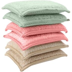 KMAKII Bamboo Kitchen Sponges Dish Sponge Super Absorbent Natural Dish Sponges,3 Color, Pack of 6 in Kuwait