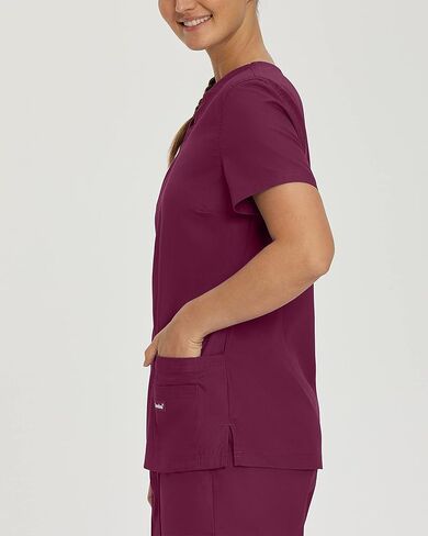 Landau Essentials Tailored Fit 4-Pocket V-Neck Scrub Top for Women 8111 in Kuwait