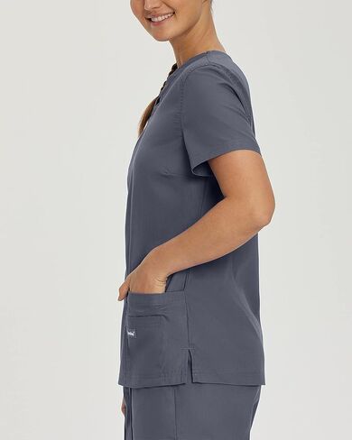 Landau Essentials Tailored Fit 4-Pocket V-Neck Scrub Top for Women 8111 in Kuwait