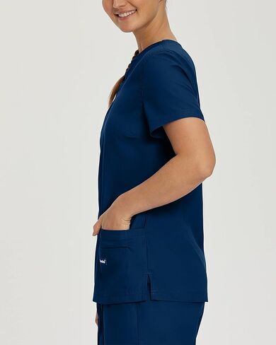 Landau Essentials Tailored Fit 4-Pocket V-Neck Scrub Top for Women 8111 in Kuwait