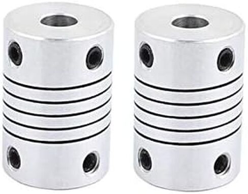 Xnrtop 6mm to 6mm Shaft Coupling 25mm Length 18mm Diameter Stepper Motor Coupler Aluminum Alloy Joint Connector for 3D Printer CNC Machine DIY Encoder (Pack of 2） in Saudi Arabia