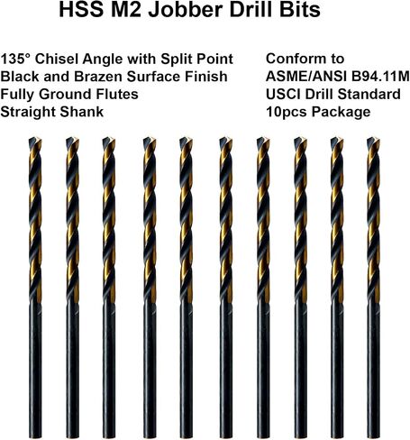 MAXTOOL No.31 10pcs Identical Jobber Length Drills Dia 0.120" HSS M2 Twist Drill Bits Wire Gauge Gage Numbered Straight Shank Drills; JBN02H10R31P10 in Saudi Arabia