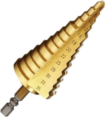 Nxtop Titanium Step Drill Bit High Speed Steel 13 Steps Hex Shank 6-35MM in Saudi Arabia