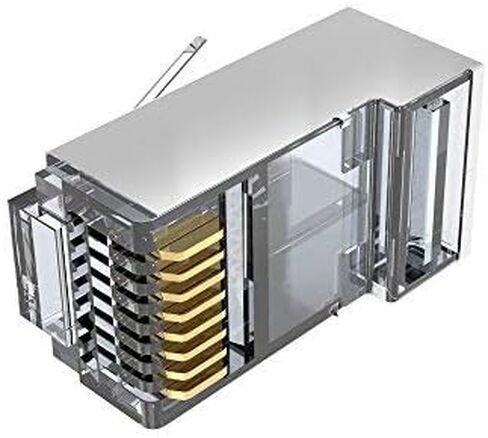 Shielded rj45 cat6 cat 6a connectors Gold Plated Cat6 Pass Through Connectors 23awg Cat6 Shielded Cat6/Cat6a Modular Plugs Ethernet Ends (60 PCS) in Saudi Arabia