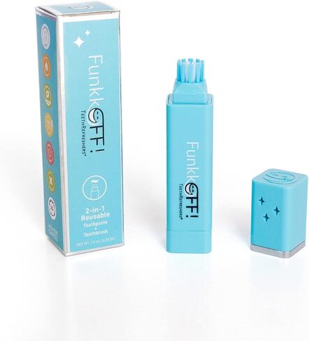 TeethRefreshers Reusable Travel Toothbrush + Toothpaste - Peppermint I Natural - All-in-One I Maintains Teeth Whitening I Removes Wine Stains I As Seen on Shark Tank! in Saudi Arabia