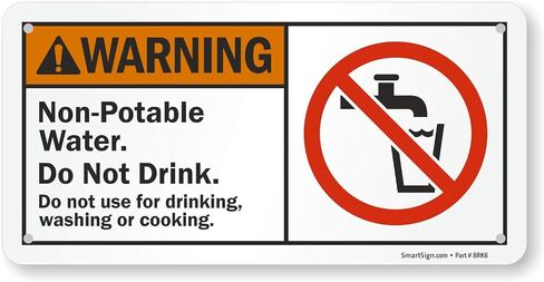 SmartSign "Non-Potable Water, Do Not Drink" Sign | 5" x 10" Aluminum in Saudi Arabia