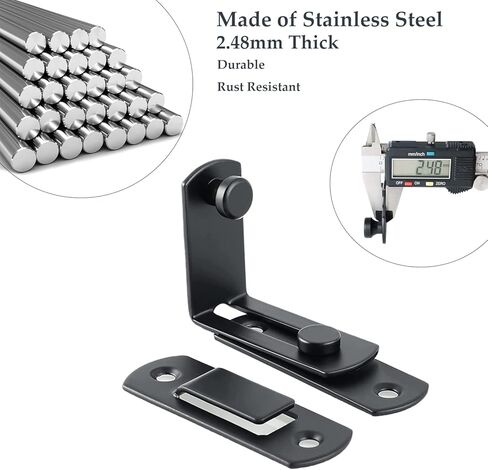 Kakuru 2Pcs Barn Door Lock 90 Degree Stainless Steel Sliding barn Door Latch and Catches for Bathroom in Kuwait