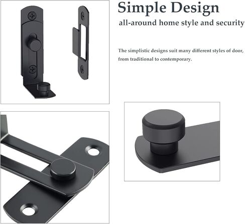 Kakuru 2Pcs Barn Door Lock 90 Degree Stainless Steel Sliding barn Door Latch and Catches for Bathroom in Kuwait