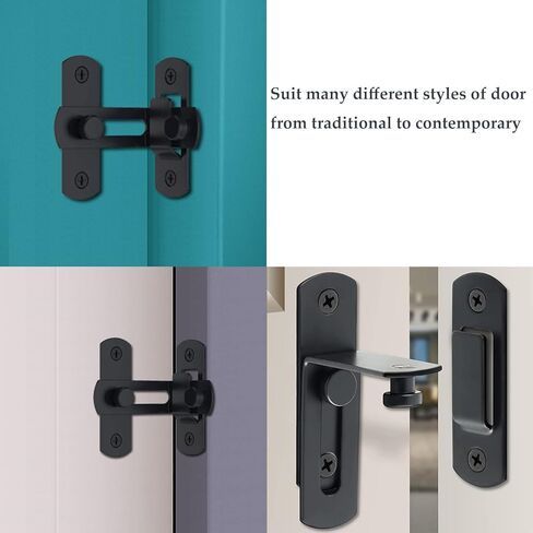 Kakuru 2Pcs Barn Door Lock 90 Degree Stainless Steel Sliding barn Door Latch and Catches for Bathroom in Kuwait