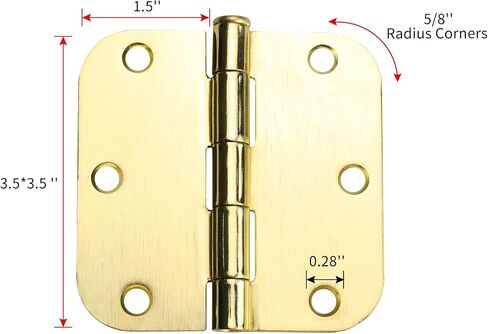 18 Pack Haliwu/Door Hinges Brushed Nickel, 3-1/2 in Door Hinges, Interior Door Hinges 1/4'' Radius Rounded Corner Hinges in Saudi Arabia