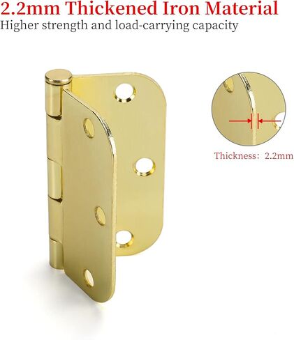 18 Pack Haliwu/Door Hinges Brushed Nickel, 3-1/2 in Door Hinges, Interior Door Hinges 1/4'' Radius Rounded Corner Hinges in Saudi Arabia