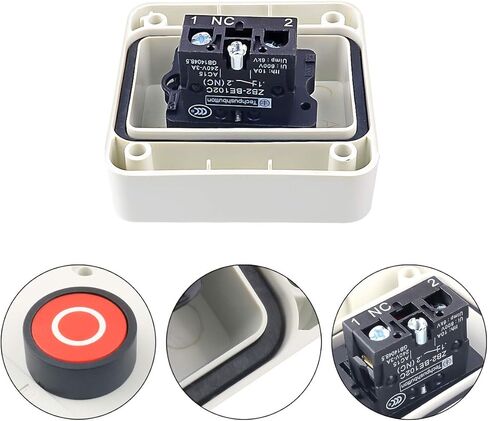 محطة تبديل زر الضغط Nxtop مؤقتة NC باللون الأحمر، 400 فولت 10 أمبير/6 أمبير in Kuwait