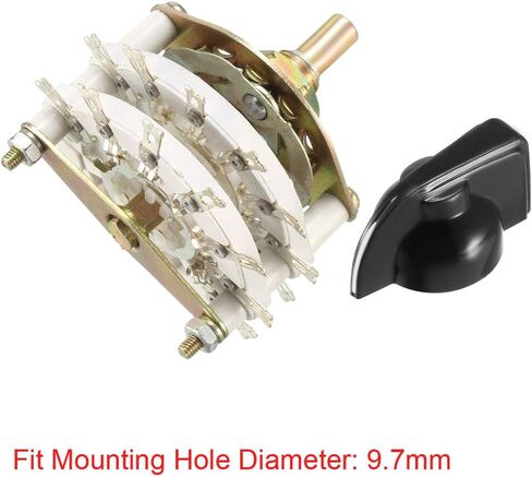 uxcell 2P6T 2 Pole 6 Position 2 Deck Band Channel Rotary Switch Selector in Saudi Arabia