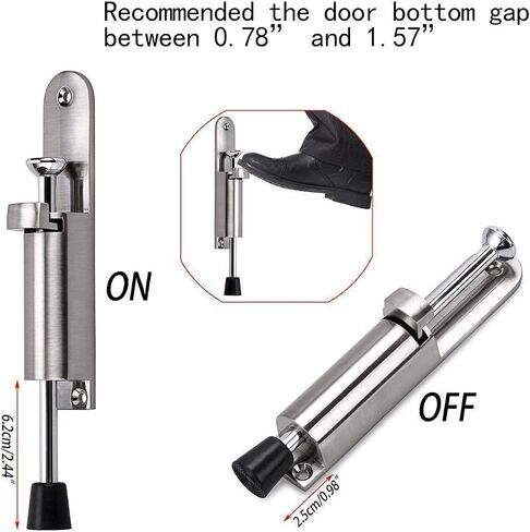 2 Pack Kickdown Door Stop, CertBuy Stainless Steel Easy Step Door Stopper Spring Loaded Telescopic Door Stopper, Adjustable Door Locks Holder Stop/Release by Foot in Saudi Arabia
