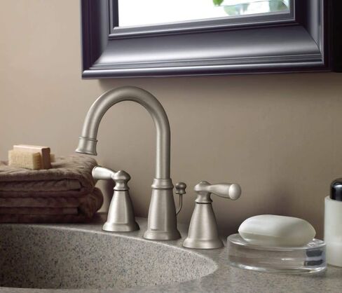 Moen WS84924 Banbury Two-Handle High Arc Bathroom Faucet, No Size, Chrome in Saudi Arabia