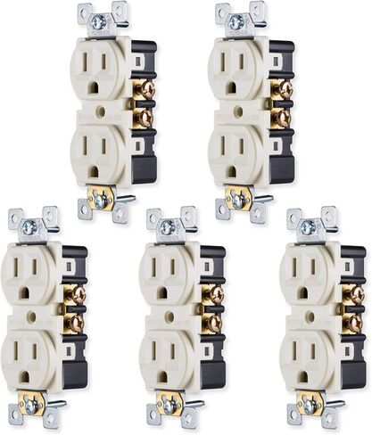GE 44045 Electrical outlets, 5 Pack, Light Almond, 5 Count in Saudi Arabia