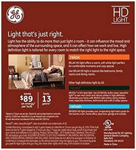 GE Relax 3-Pack 60 W Equivalent Dimmable Soft White Ca12 LED Light Fixture Light Bulbs in Saudi Arabia