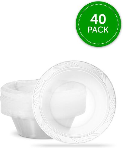 PLASTICPRO 6 بوصة بريميوم كريستال شفاف للاستعمال مرة واحدة حجم الحلوى البلاستيكية حجم طبق الحفلات حزمة من 40 in Kuwait