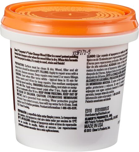 Elmer's Carpenter's Color Change Wood Filler, 8 oz., White (E916) in Saudi Arabia