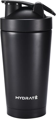 هايدريت زجاجة خلط بغطاء ملتف سعة 17 اونصة - زجاجة مياه معزولة، شيكر بروتين - زجاجة خلط كوب خلط مانعة للتسرب - اسود in Kuwait