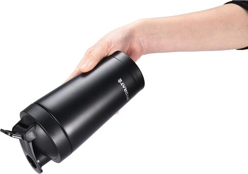 هايدريت زجاجة خلط بغطاء ملتف سعة 17 اونصة - زجاجة مياه معزولة، شيكر بروتين - زجاجة خلط كوب خلط مانعة للتسرب - اسود in Kuwait