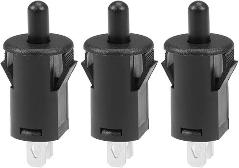 uxcell Refrigerator Door Light Switch 10mm Momentary Fridge Switch Normally Open PB35 AC 250V 3A Black 3pcs in Saudi Arabia