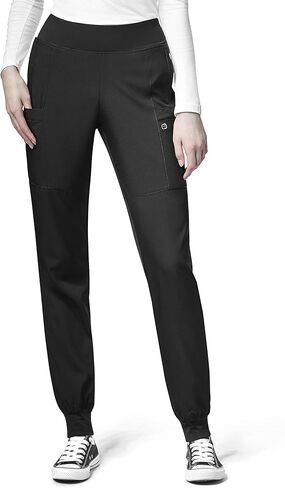 WonderWink W123 Women’s Comfort Waist Cargo Jogger Pant — Black, X-Small Petite in Saudi Arabia