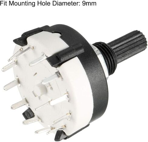 uxcell 1P12T 1 Pole 12 Position Selectable Single Deck Band Channel Rotary Switch Selector in Saudi Arabia
