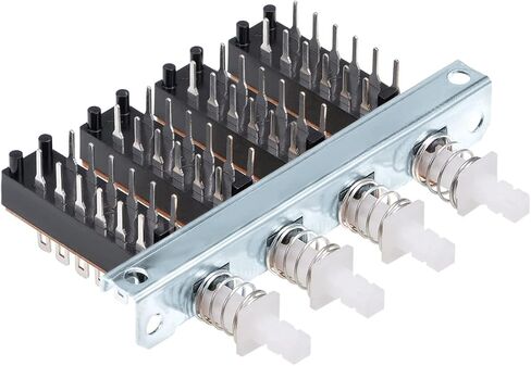 uxcell Interlock Push Button Switch Piano Type 4PDT 12 Pin 4 Row in Saudi Arabia