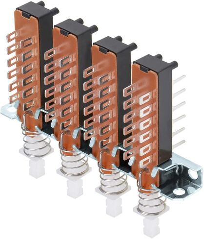 uxcell Interlock Push Button Switch Piano Type 4PDT 12 Pin 4 Row in Saudi Arabia