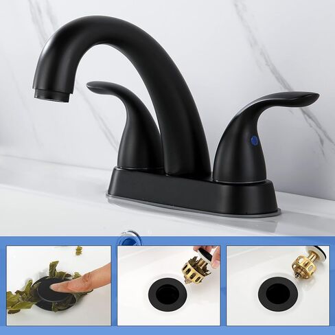 2 Handle Bathroom Sink Faucet, with Pop up Drain & Supply Lines, 4 Inch Centerset Brushed Nickel Faucet for Lavatory Bathroom Sink, Professional Modern Vessel Deck Mount Vanity rv Faucet in Saudi Arabia