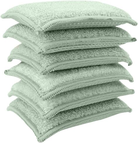 KMAKII Bamboo Kitchen Sponges Dish Sponge Super Absorbent Natural Dish Sponges,3 Color, Pack of 6 in Kuwait