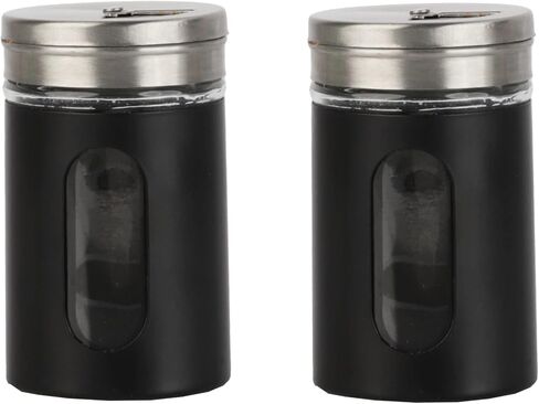 Aqua Salt Pepper Shakers Retro Spice Jars Glass - Set of 2 in Kuwait