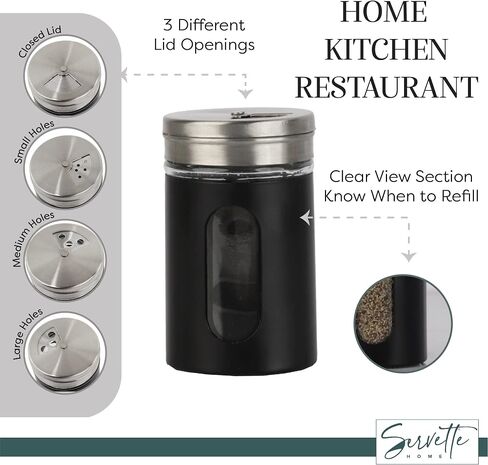 Aqua Salt Pepper Shakers Retro Spice Jars Glass - Set of 2 in Kuwait