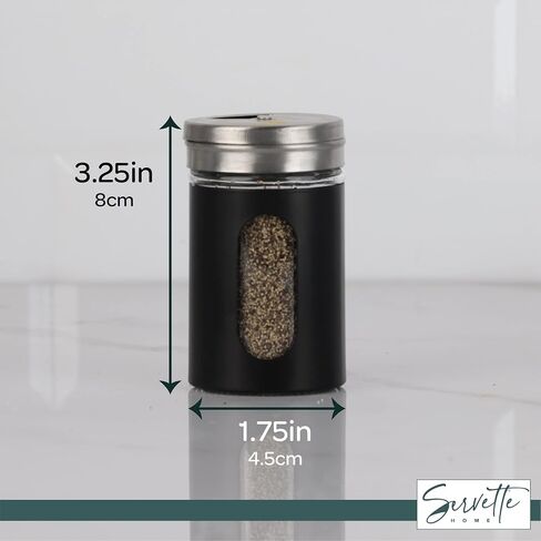 Aqua Salt Pepper Shakers Retro Spice Jars Glass - Set of 2 in Kuwait