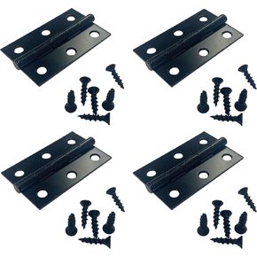 مفصلات باب بعقب الباب مقاس 2-1/2 انش × 1-5/8 انش بدبوس ثابت اسود مع براغي - مجموعة من 4 قطع in Kuwait