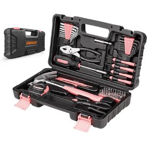 مجموعة أدوات المنزل إنجيندوت، مجموعة أدوات أساسية مكونة من 57 قطعة مع حقيبة تخزين للإصلاح المنزلي وتحسين المنزل ومشروع DIY باللون الوردي in Kuwait