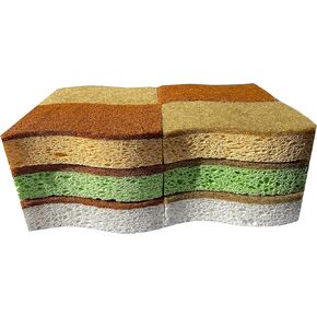 إسفنج طبي صديق للبيئة مكون من 6 أنواع من الإسفنج النباتي الطبيعي 12 عبوة من إسفنجة تنظيف ألياف النخيل مع إسفنج قابل للتحلل غير قابل للخدش ومتين لا يسبب رائحة المطبخ إسفنجات مطبخ صديقة للبيئة in Kuwait