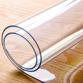 19 x 36 Inch Clear Table Cover Protector, 1.5mm Thick PVC Plastic Desk Protector, Clear Desk Mat, Waterproof Table Pad for Dining Table or Office Desk in Saudi Arabia