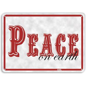 PetKa Signs and Graphics PKCM-0014-NA_10x7 "Peace On Earth" Aluminum Sign, 10" x 7", Red on White in Kuwait