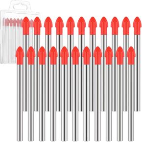 20 Pieces 6 mm tile drill bits Cemented Carbide Masonry Drill Bits for Glass Multi-material Concrete Drill Bit Cement Drill Bit Tile Bits Ceramic Carbide Drill Bit for Glass Plastic Brick Wall, Orange in Saudi Arabia